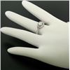 Image 8 : 14k Solid White Gold 0.85 ctw Round Pave Set Diamond & Pink Sapphire Halo Ring
