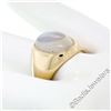 Image 2 : Men's Large Polished 14kt Yellow Gold Oval Cabochon Blue Moonstone Solitaire Rin
