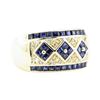 Image 1 : 1.86 ctw Blue Sapphire And Diamond Wide Band - 14KT Yellow Gold