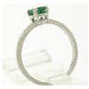 Image 6 : Platinum Etched Petite QUALITY .51 ctw Emerald Solitaire Ring Engagement