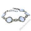 Image 1 : Antique Art Deco 14kt White Gold Blue Moonstone Etched Filigree Bracelet
