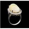 Image 4 : 15.46 ctw Opal and Diamond Ring - 14KT White Gold