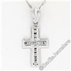 Image 1 : 14kt White Gold 0.60 ctw Round Brilliant Diamond Cross Pendant Necklace