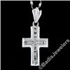 Image 2 : 14kt White Gold 0.60 ctw Round Brilliant Diamond Cross Pendant Necklace
