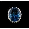 Image 2 : 14KT White Gold 35.89 ctw Topaz and Diamond Ring