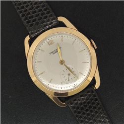 Vintage Men's 18k Rose Gold Universal Geneve Mechanical Wrist Watch w/ Fancy Lug