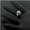 Image 7 : Antique Art Deco 20kt White Gold Diamond and Sapphire Engagement Ring