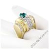 Image 4 : 14kt Yellow Gold 2.10 ctw Oval Emerald and Round Diamond Cocktail Ring w/ Arthri