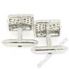 Image 5 : 18kt White Gold 1.45 ctw Pave Set Round White & Champagne Diamond Rectangular Cu