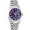 Image 2 : Rolex Mens Stainless Steel Purple Diamond 36MM Datejust Wristwatch