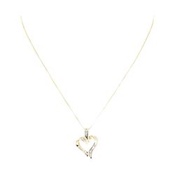 0.50 ctw Diamond Heart Shaped Pendant with Chain - 14KT Yellow Gold