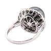 Image 3 : Tahitian Pearl and Diamond Ring - 18KT White Gold