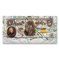 1907 Andrew Jackson Five Dollar Bill by Steve Kaufman (1960-2010)