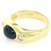 Image 1 : Men's Vintage 18K Yellow Gold 2.90 ctw Cabochon Sapphire & Diamond Band Ring Sz