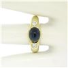 Image 5 : Men's Vintage 18K Yellow Gold 2.90 ctw Cabochon Sapphire & Diamond Band Ring Sz