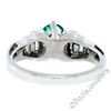 Image 5 : 14kt White Gold 1.33 ctw Emerald Solitaire and Baguette Diamond Step Ring