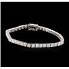 Image 1 : 14KT White Gold 5.52 ctw Diamond Tennis Bracelet