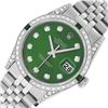 Image 8 : Rolex Mens Stainless Steel Diamond Lugs Green Diamond & Emerald Datejust