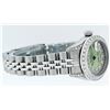 Image 4 : Rolex Ladies Stainless Steel Quickset Green Diamond Lugs Jubilee Datejust Wristw