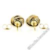 Image 5 : Victorian 14kt Yellow Gold 0.36 ctw Old Mine Cut Diamond Love Knot Stud Earrings