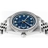 Image 9 : Rolex Mens Stainless Steel Blue String Sapphire Diamond 36MM Datejust Wristwatch