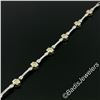 Image 6 : 14kt White and Yellow Gold 0.50 ctw Burnish Diamond Flower and Bar Link Bracelet