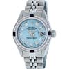 Image 6 : Rolex Ladies Stainless Steel Sky Blue Diamond & Sapphire Datejust Wristwatch