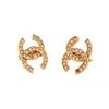 Image 2 : Chanel Vintage Gold Rhinestone CC Clip On Earrings