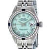 Image 2 : Rolex Ladies Stainless Steel Ice Blue Diamond & Sapphire Datejust Wristwatch