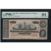 Image 1 : 1864 $20 Confederate States of America Note PMG 64