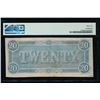 Image 2 : 1864 $20 Confederate States of America Note PMG 64