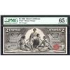 Image 1 : 1896 $2 Low Serial Educational Silver Certificate PMG 65EPQ