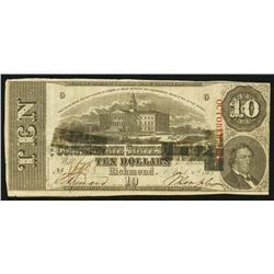 1863 $10 T59 Confederate States of America Note