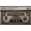 Image 1 : 1899 $2 Mini Porthole Silver Certificate PMG 65EPQ