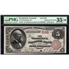 Image 1 : 1882 $5 Woodstock VT National Bank Note PMG 35EPQ