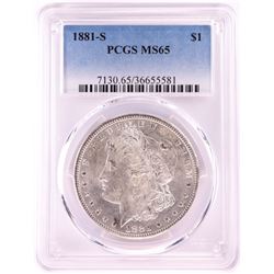 1881-S $1 Morgan Silver Dollar Coin PCGS MS65