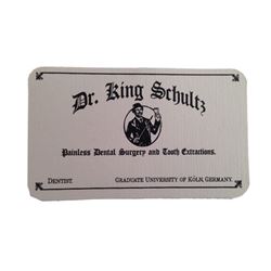 Dr. King Schultz (Christoph Waltz) Business Card Movie Props