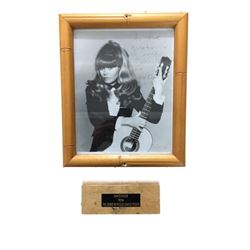 Charo Signed Photo and Piece of Debbie Reynolds Studio Dance Floor