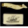 Image 1 : Scrimshaw Knife and Carved Ivory Tie Clasp