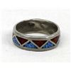 Image 2 : Navajo Sterling Chip Inlay Turquoise Coral Ring