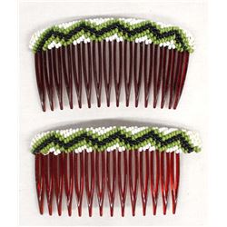 Native American Zuni Beaded Hair Combs