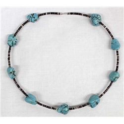 Santo Domingo Pen Shell Heishi & Turquoise Choker