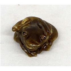 Zuni Carved Travertine Frog Fetish, Ricky Laahty