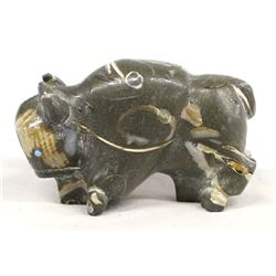 Zuni Carved Purisima Stone Buffalo Fetish by Vince Chavez