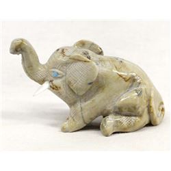 Zuni Carved Picasso Marble Elephant Fetish