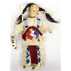 Native American Sioux Beaded Leather Doll