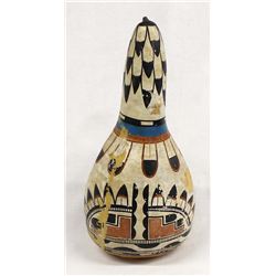Vintage Jemez Gourd Rattle by F. Shendo