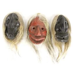 3 Iroquois Miniature False Face Masks