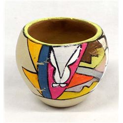 Vintage Tesuque Poster Paint Pottery Bowl