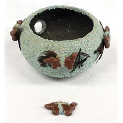 Zuni Turquoise Encrusted Fetish Bowl